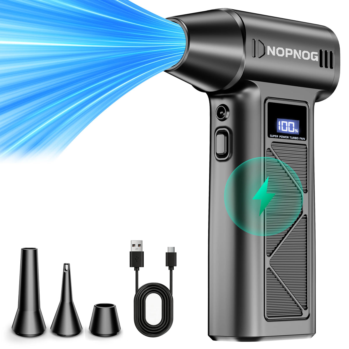 Vacuum Cleaner Air Blower Powerful Turbo Fan Car Cleaning Tools Electric Air Duster Auto Dust Collector for Home Outdoors Camping Truck RV Universal 110000RPM