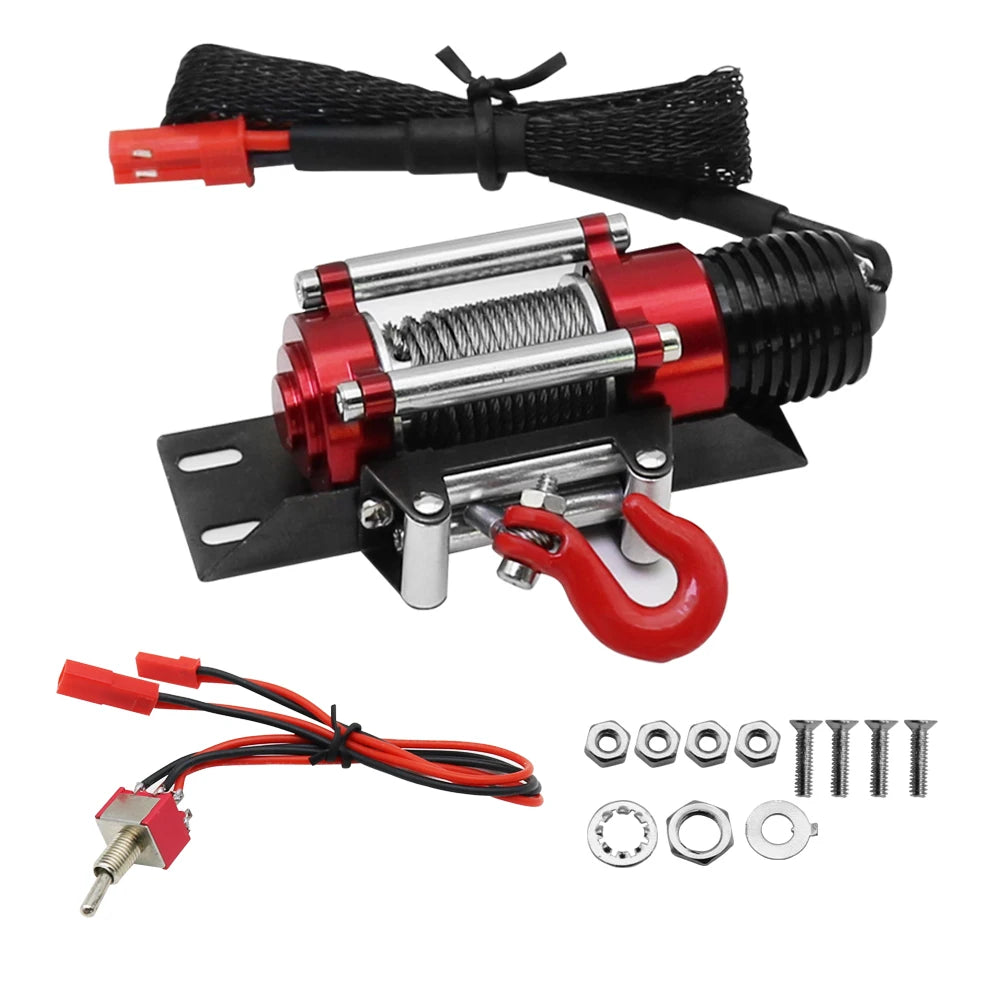 Metal Simulated Winch for 1/10 1/12 RC Crawler Axial SCX10 III D90 D110 alternate view