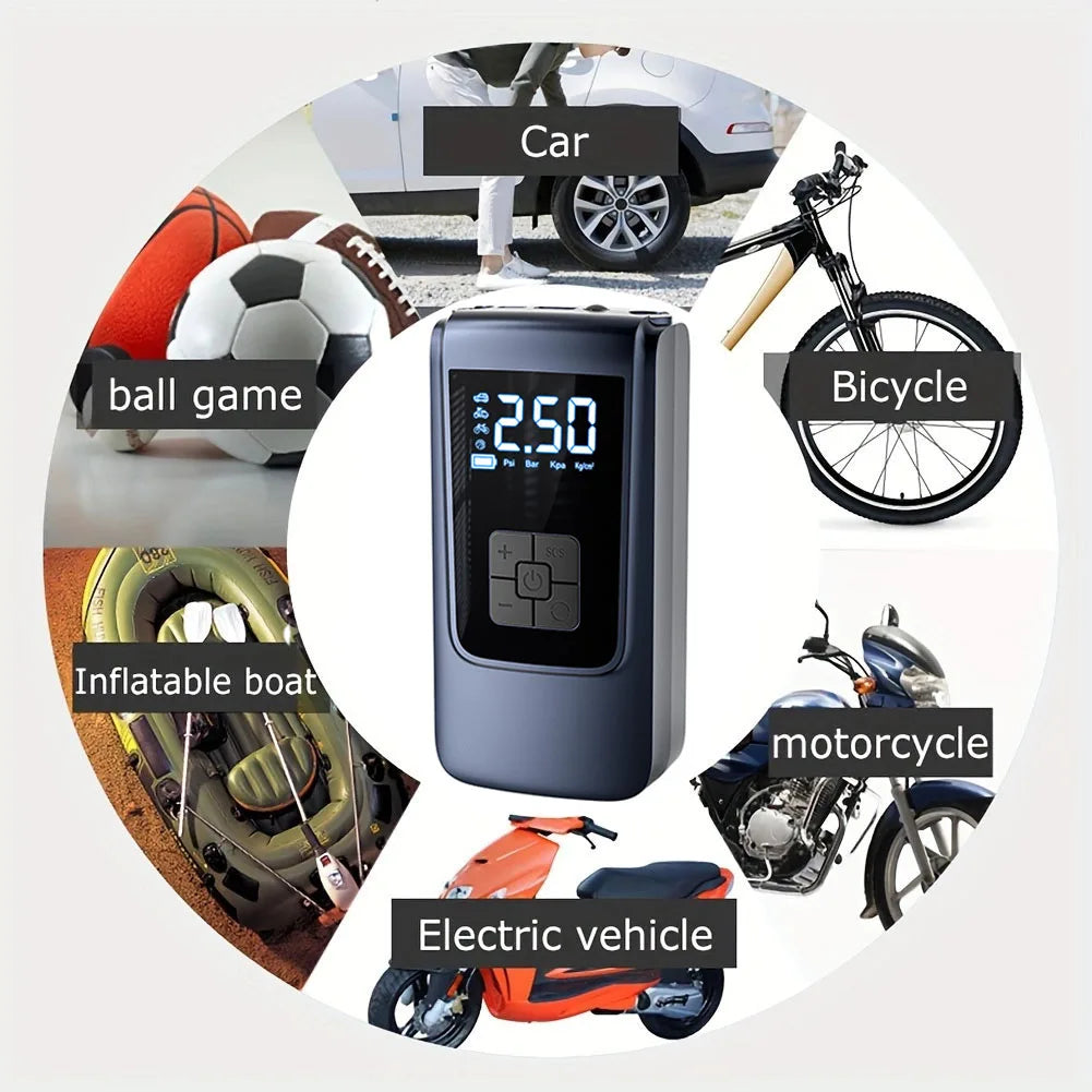 Portable Air Compressor for Car Tires Fast Air Pump Tire Inflator Accurate Pressure Air Pump for Motorcycle Bicycle Ball