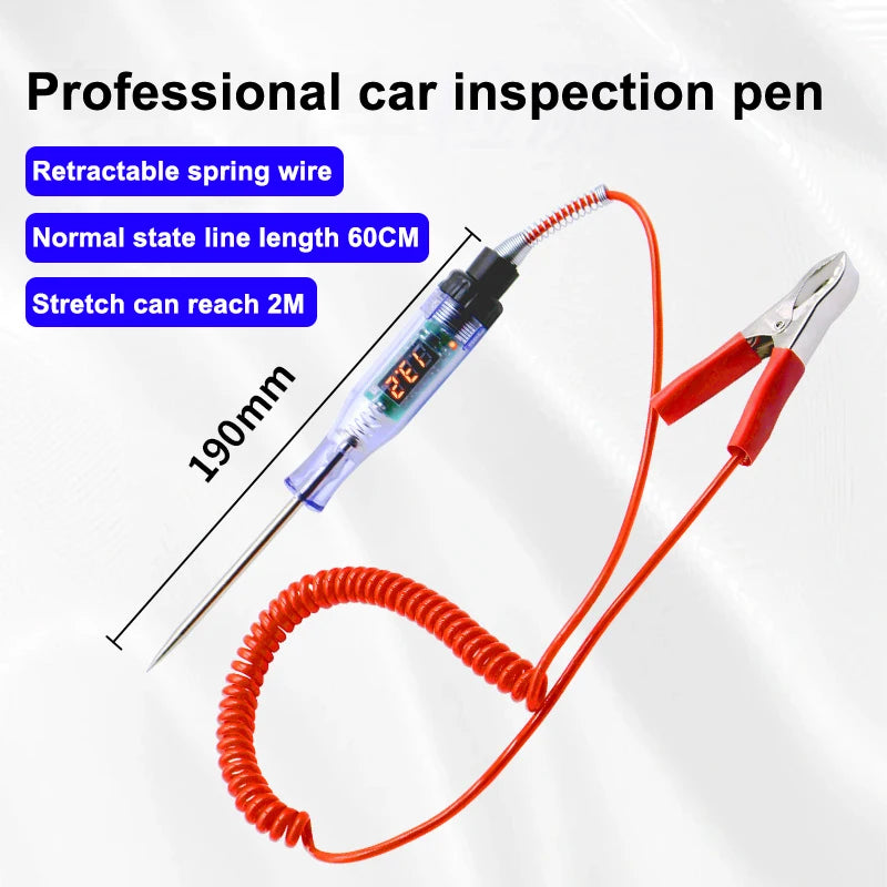 Car Tester Pen 5V-120V DC Voltage Circuit Test | Digital Display Diagnostic Tool additional angle