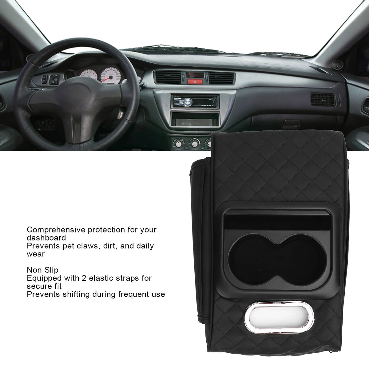 Car Center Console Armrest Pillow Memory Foam Auto Armrest Box with Cup Holder Tissue Box for SUVs Trucks and Cars