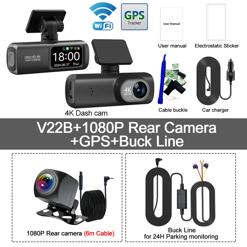 4K WiFi Dash Cam | Dual Lens, GPS, 24H Parking Monitor lifestyle view