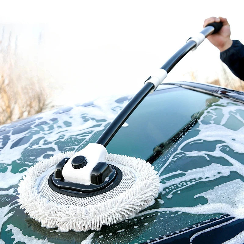 Car Wash Brush Car Cleaning Brush Telescoping Long Handle Mop Soft Hair Chenille Broom Universal Win