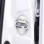 4PCS Stainless Steel Car Door Lock Cover Anti Rust Protective Buckle Sticker Decals Fo close-up view