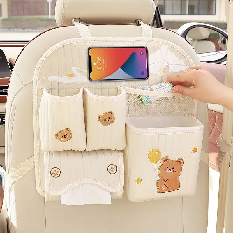 Car Seat Back Organizer Multifunctional Storage Bag Auto Rear Seat Hanging Pouch for Car detail view