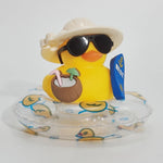 New! Car Dashboard Ornaments Summer Little Yellow Duck Coconut Skateboard Hat Rubber Squeeze Duck Cute Car Decoration