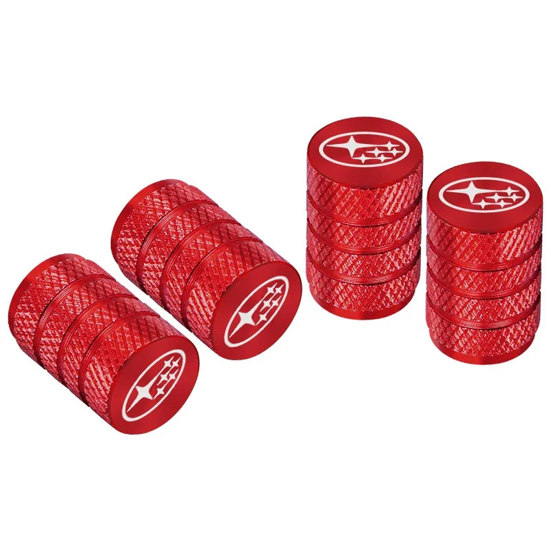 4pcs Metal Car Tire Valve Stem Caps for SUBARU Forester Impreza Legacy Outback WRX ST lifestyle view