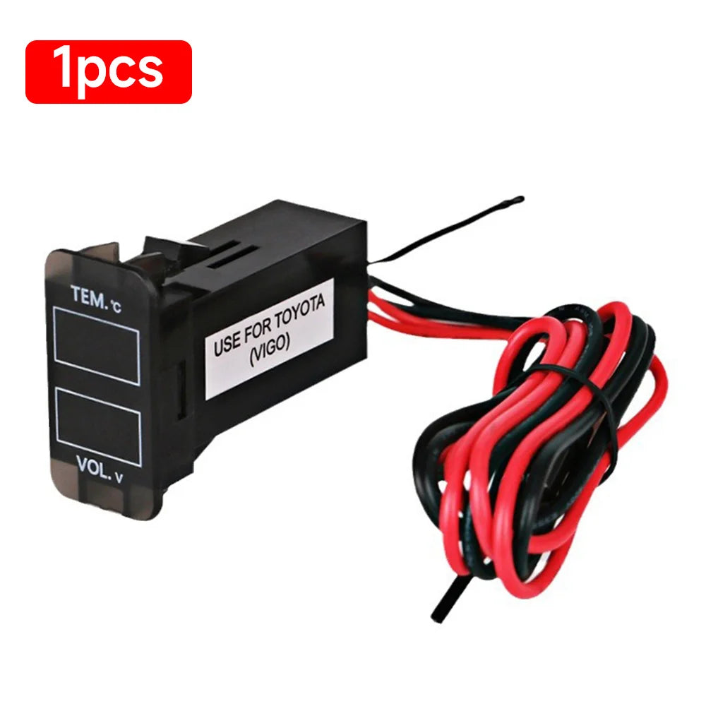 Universal LED Digital Voltmeter Gauge Car Thermometer | Voltage and Temperature Dual alternate view