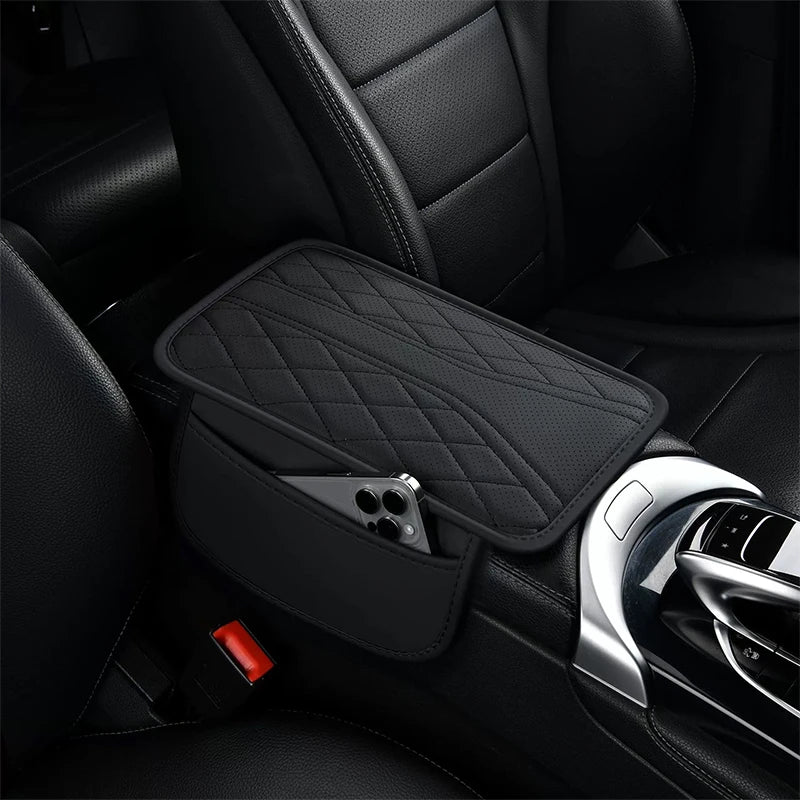 Car Armrest Storage Box, Car Center Console Organizer, Armrest Heightening Cushion With Cup Holder Armrest Storage Organizer Box