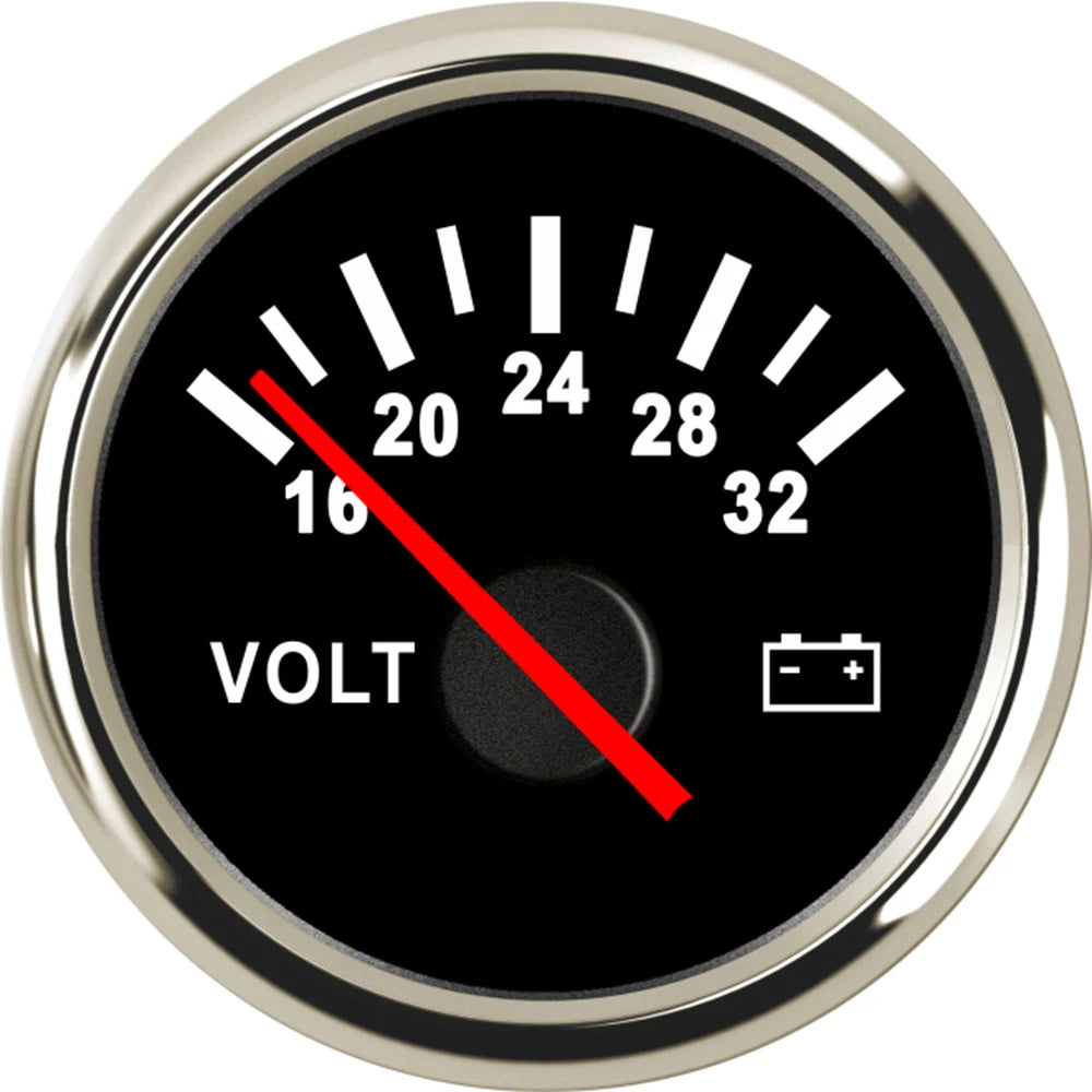 AD Universal 52mm Voltmeter | 8-16V Waterproof Gauge for Car Motorcycle Boat with Red alternate view