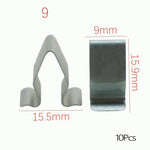 10 Pcs Universal Auto Front Console Dash Dashboard Retainer Rivet Fastener U Type Clip close-up view