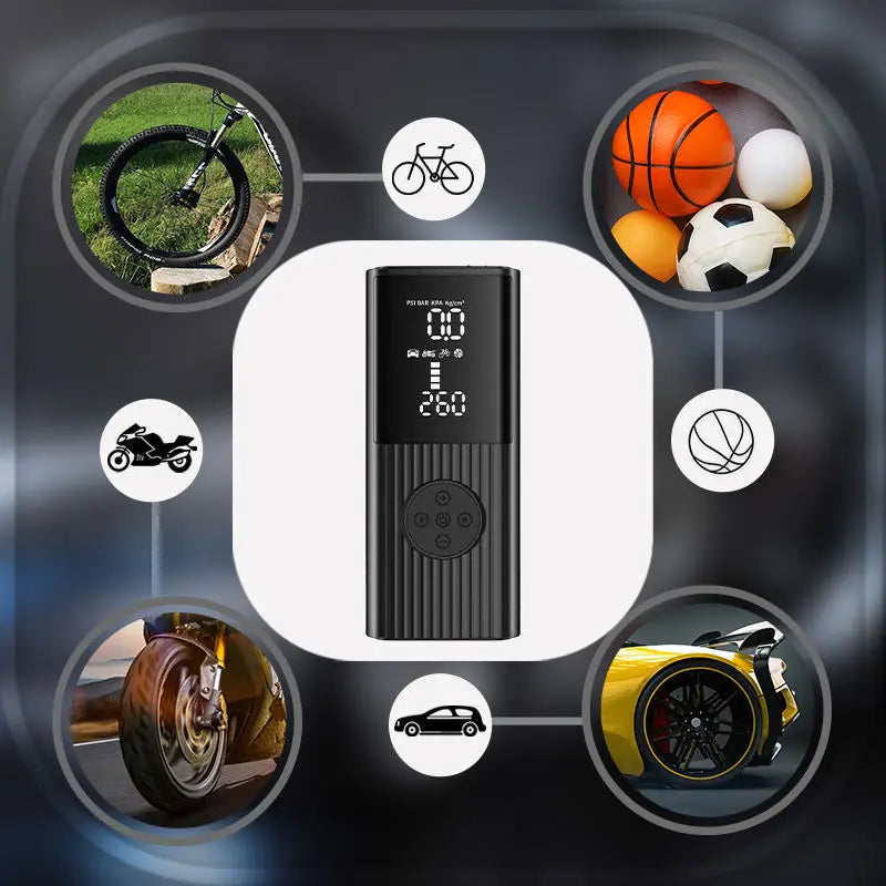 Portable Tire Inflator Pump 8000mAh | Cordless Car Air Compressor 150 PSI detail view