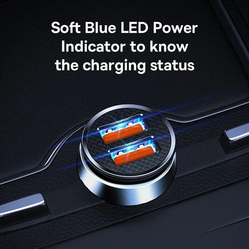 30W USB Car Charger Quick Charge 4.0 3.0 USB PD Fast Charging close-up view