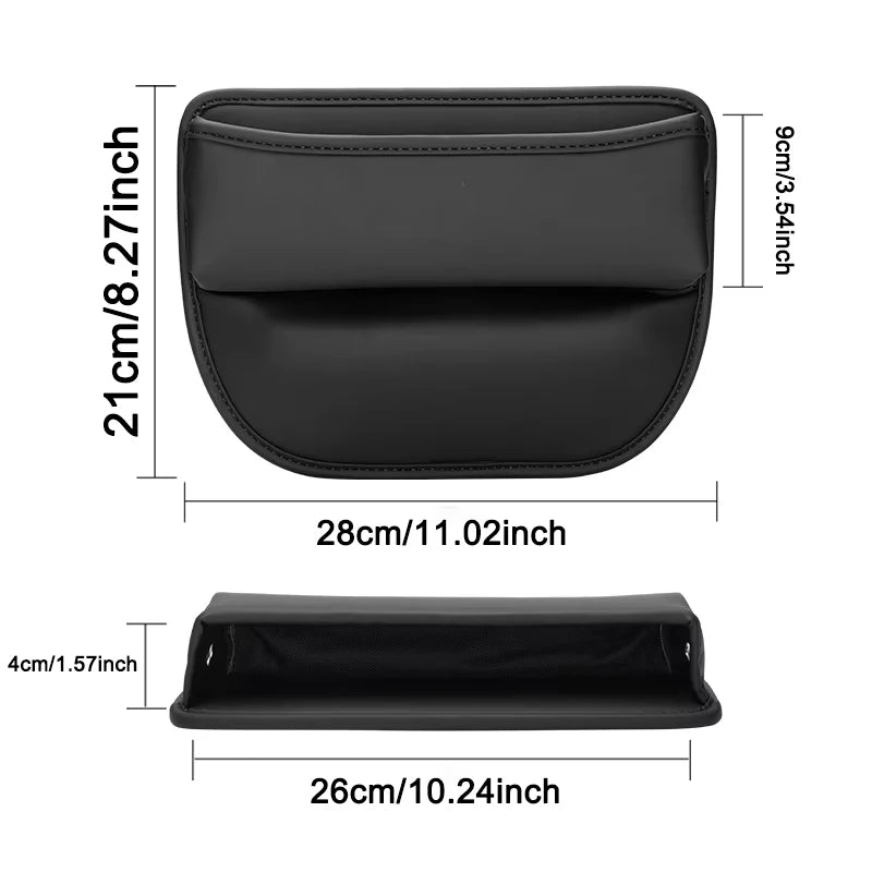Car Seat Gap Organizer Storage Box Nappa Leather Multifunction Universal Crevice Si additional angle
