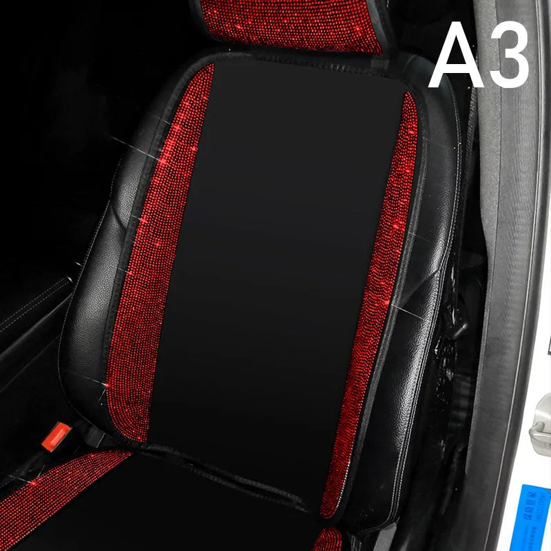 Ladies Car Interior Accessories Shiny Diamond Universal Car Seat Cover Fashion Luxury close-up view
