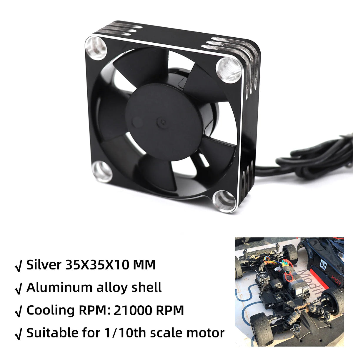 RC Cooling Fan 25mm-50mm 28000 RPM for RC Crawler Motor lifestyle view