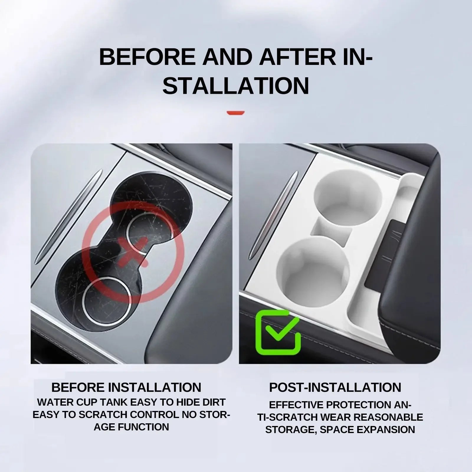 For Tesla Model 3 2019-2022 & Model Y 2021-2024 Center Console Cup Holder Limiter | S lifestyle view