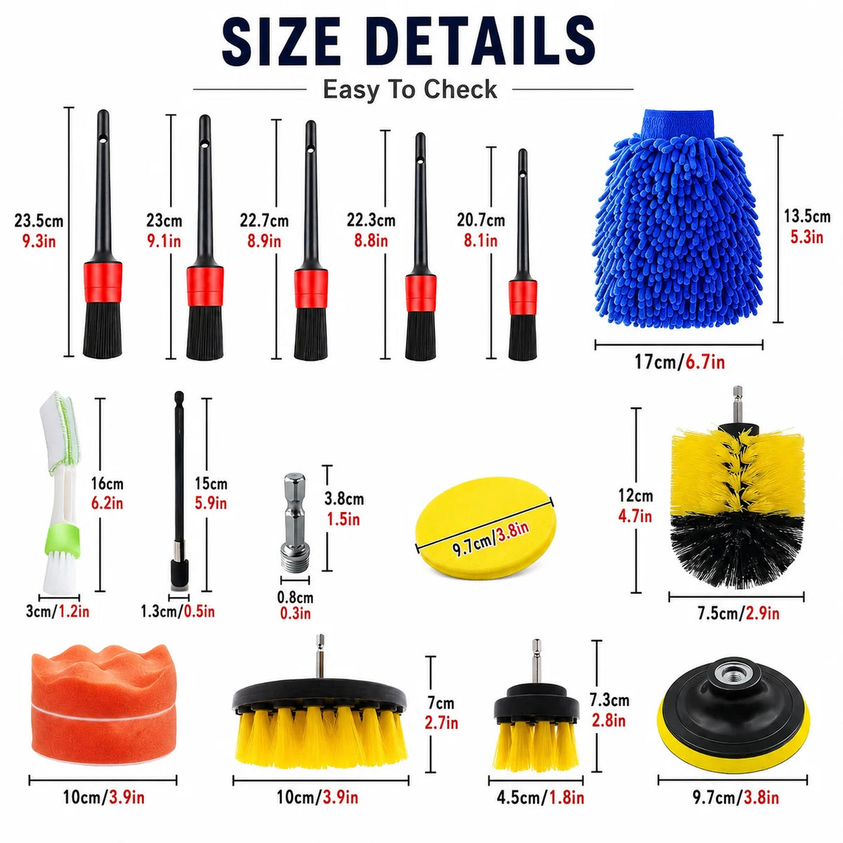 New Car Cleaning Kit Scrubber Drill Detailing Brush Set Air Conditioner Vents Towel P alternate view