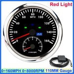 GPS Speedometer and Tachometer Combo | 2 in 1 110mm Gauge with GPS Antenna alternate view