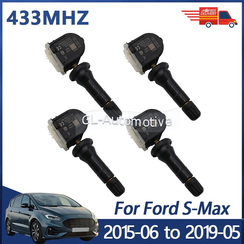 4PCS TPMS Sensor for Ford S-Max 2015-2019 | Direct Fit Tire Pressure Monitoring System 433MHz