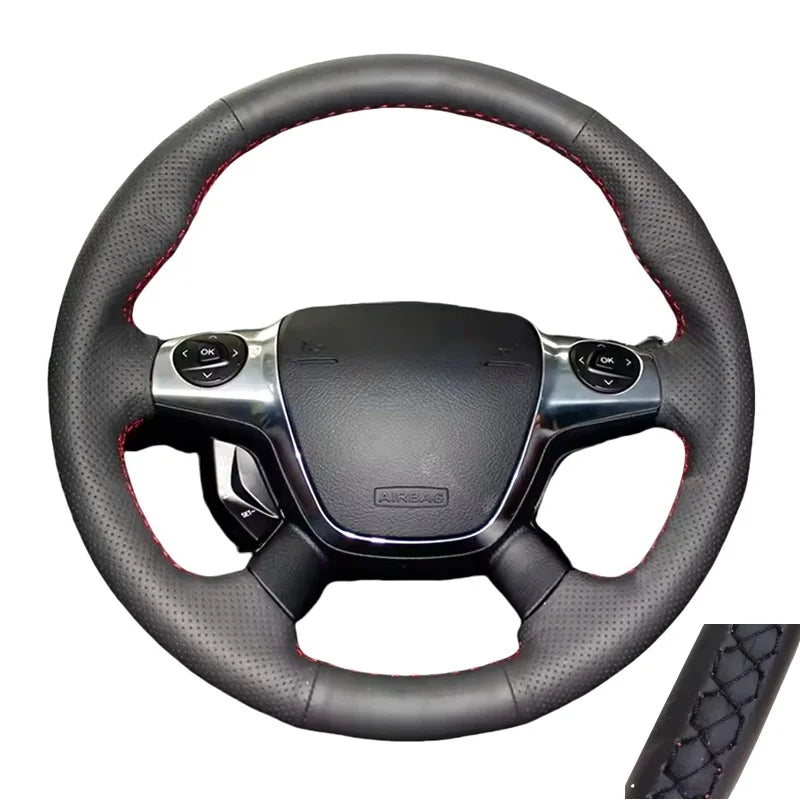 Car Steering Wheel Cover Perforated Microfiber Leather For Ford KUGA Escape 2013-2016 Fo detail view
