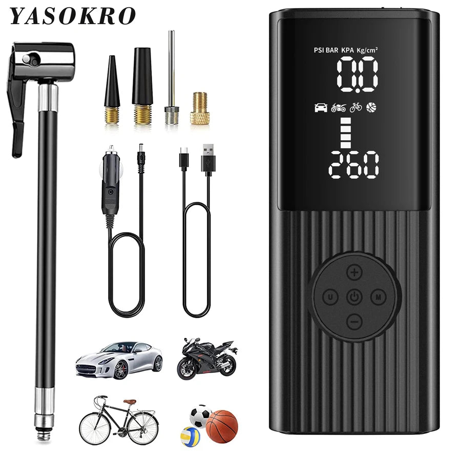 Portable Tire Inflator Pump 8000mAh | Cordless Car Air Compressor 150 PSI