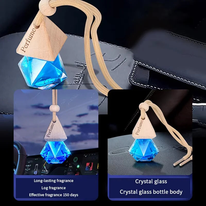 Car Hanging Glass Perfume Bottle | Auto Aromatherapy Diffuser Decoration