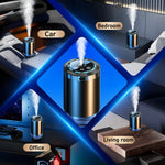 Car Diffuser Humidifier 5 Modes Car Humidifier Aromatherapy Diffusers Car Air Freshener USB Aromatherapy Essential Oil Air Freshener USB Cool Mist Mini Portable Diffuser For Car Home Office Bedroom with 3 Bottle Ocean Scent