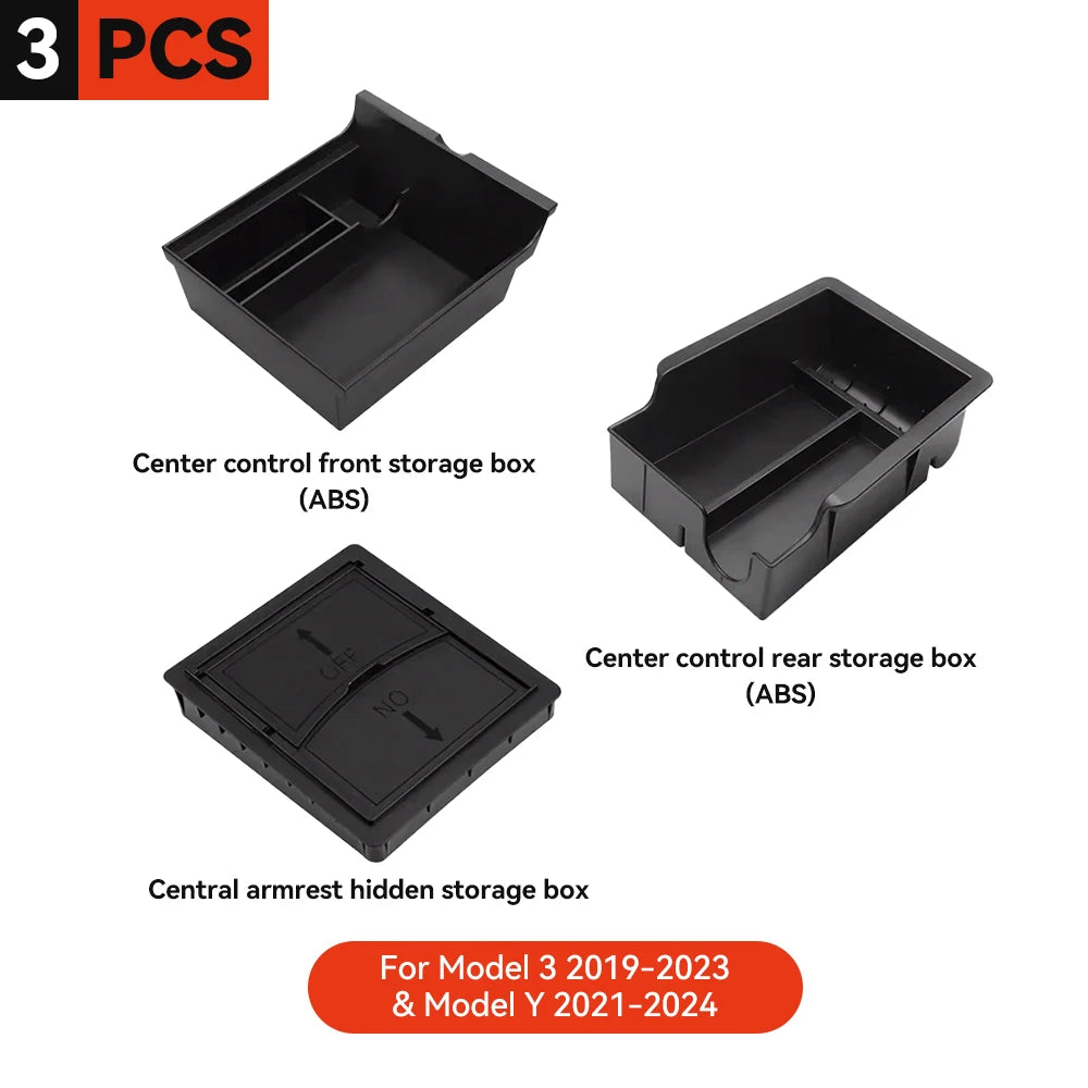 Car Storage Box for Tesla Model 3/Y Highland | Center Console Hidden Organizer lifestyle view