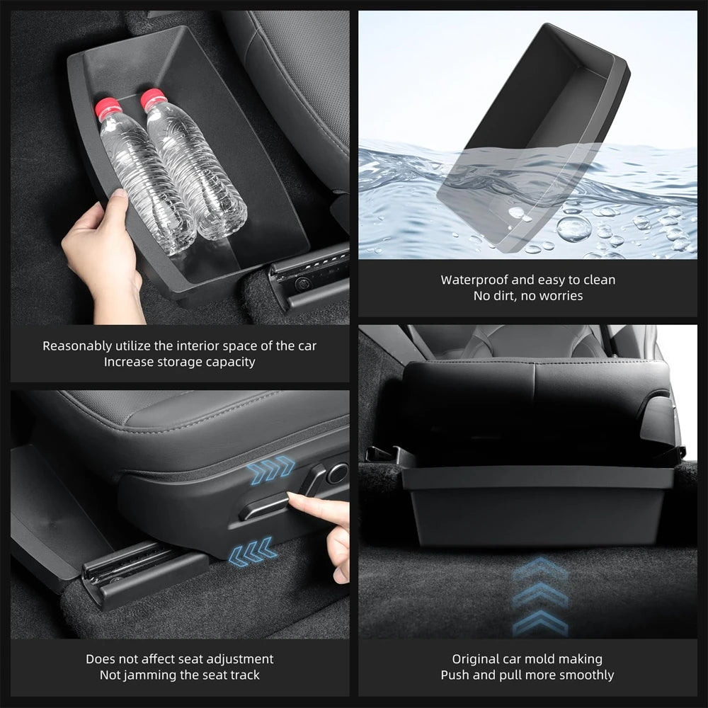 Under Seat Storage Box Organizer for Tesla Model Y Juniper 2025 2026 | Underseat Stor lifestyle view