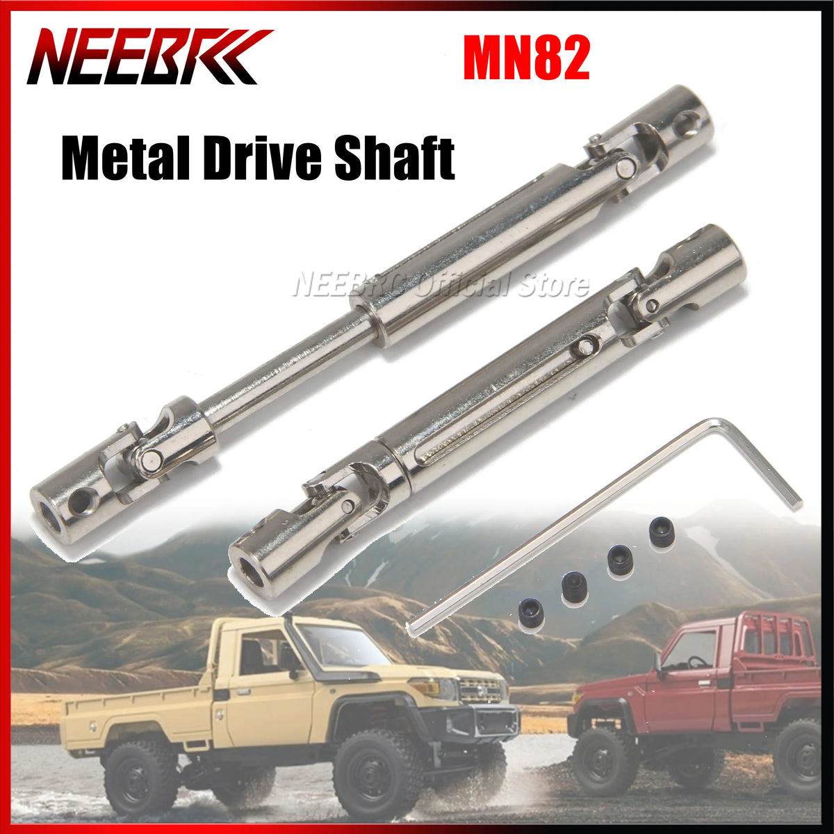 NEEBRC Metal Drive Shaft Driveshaft for 1/12 MN82 RC Off-Road Climbing Rock Car MN Model Vehicle Upgraded DIY Part Accessories