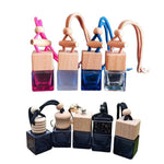 Square Glass Car Perfume Bottle Pendant | Empty Essential Oil Diffuser detail view