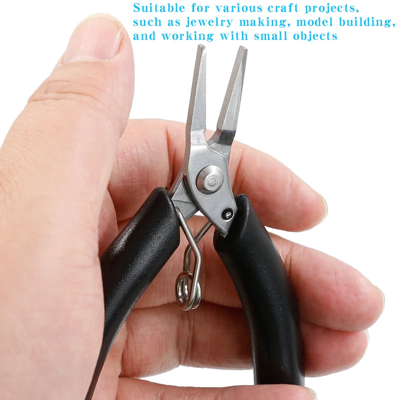 YTH-501 Stainless Steel Palm Grip Toothless Needle Nose Pliers, 4-inch Mini Flat Plie alternate view