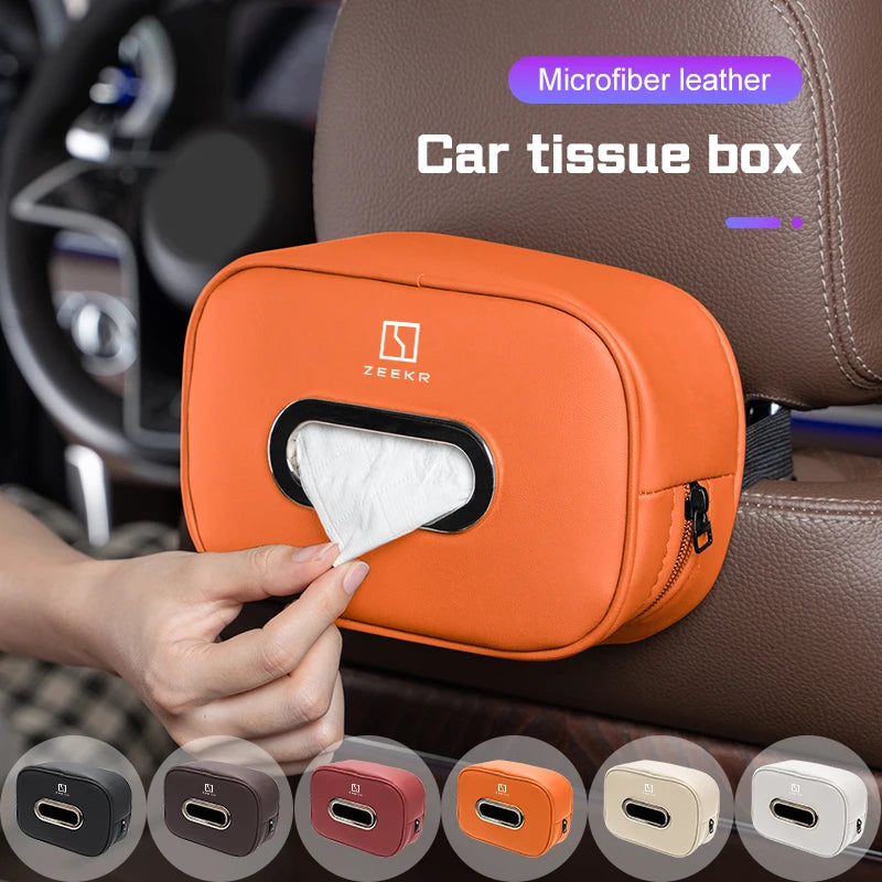 Car Tissue Box Holder Backseat Tissue Case With Fix Strap For ZEEKR 001 007 009 X MIX 7X 9X M-Vision Car Accessories 2026 Hot