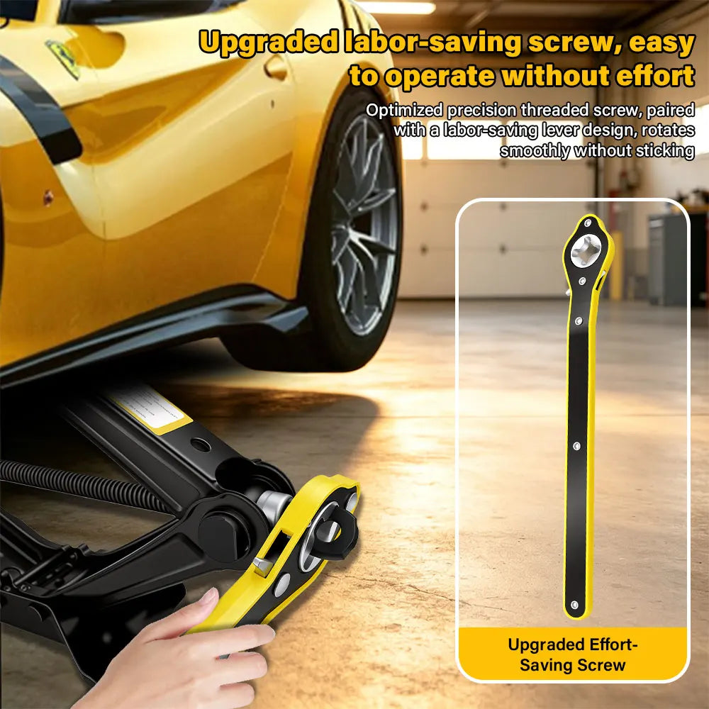 1.5T/2T Car Scissor Jack Auto Emergency Crank Lift Stand Labor-Saving Repair & Tire R alternate view