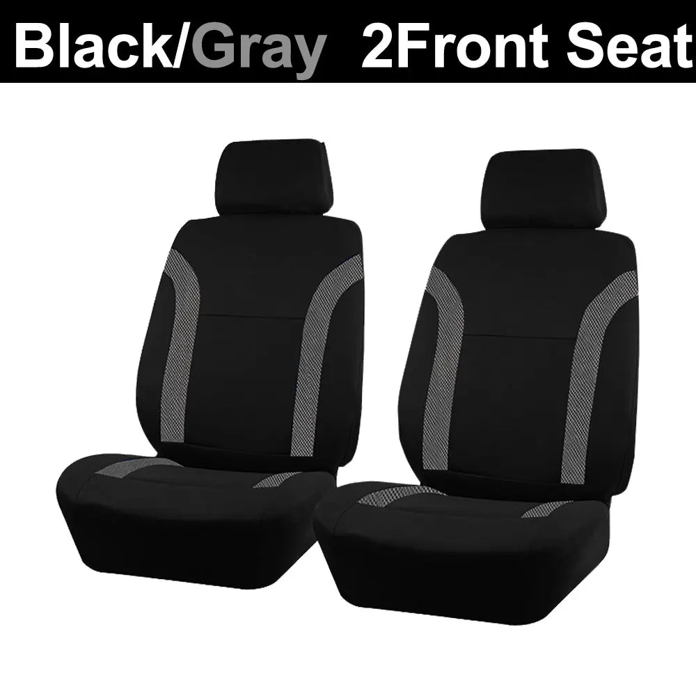 AUTO PLUS Sports Universal Polyester Car Seat Cover Set Fit Most Car Plain Fabric Bico close-up view