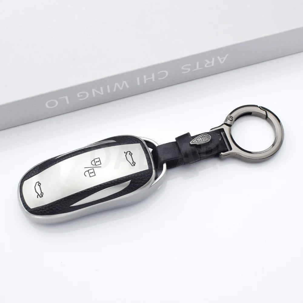 TPU Leather Shell Fob for Tesla Model 3 Y Model S Protector Car Remote Key Cover Case alternate view