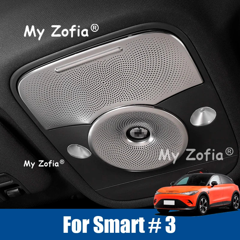 For Smart #3 2024 2025 2026 Car Stainless Steel Instrument air outlet cover Center Console Horn Cove