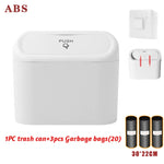 Hanging Car Trash Can Car Flip Top Trash Can Interior Trash Storage ABS Trash Can w additional angle