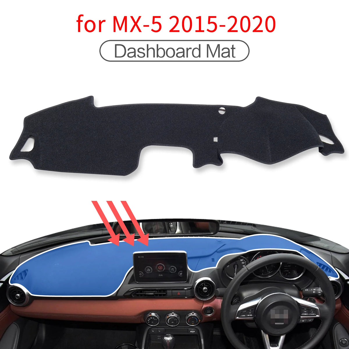 Car Dashboard Mat for Mazda MX-5 Roadster Miata 2015-2022 ND RF MX5 Sunshade Protective detail view
