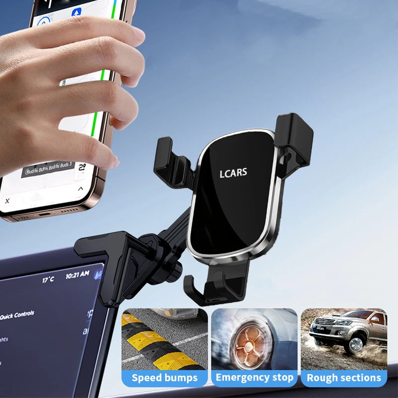Car Screen Phone Holder for Tesla Model 3/Y Universal Center Console Navigation Stand Single Hand Operation Gravity Sensing