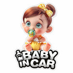 Cute Baby Pacifier in Car Warning Sticker | Baby Safety Car Window Decal additional angle