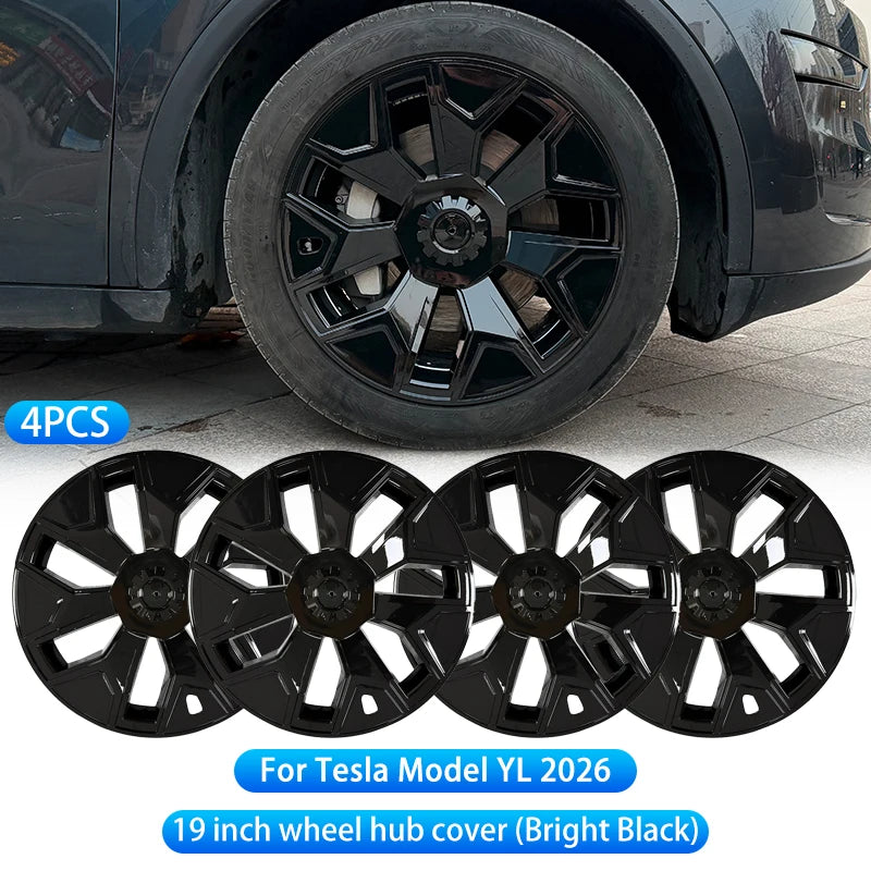 For Tesla Model YL 2026 4 Pack Hub Caps | 19 Inch Wheel Cover Set detail view