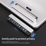 Temporary Car Parking Card Phone Number Holder Luminous Number Plate close-up view