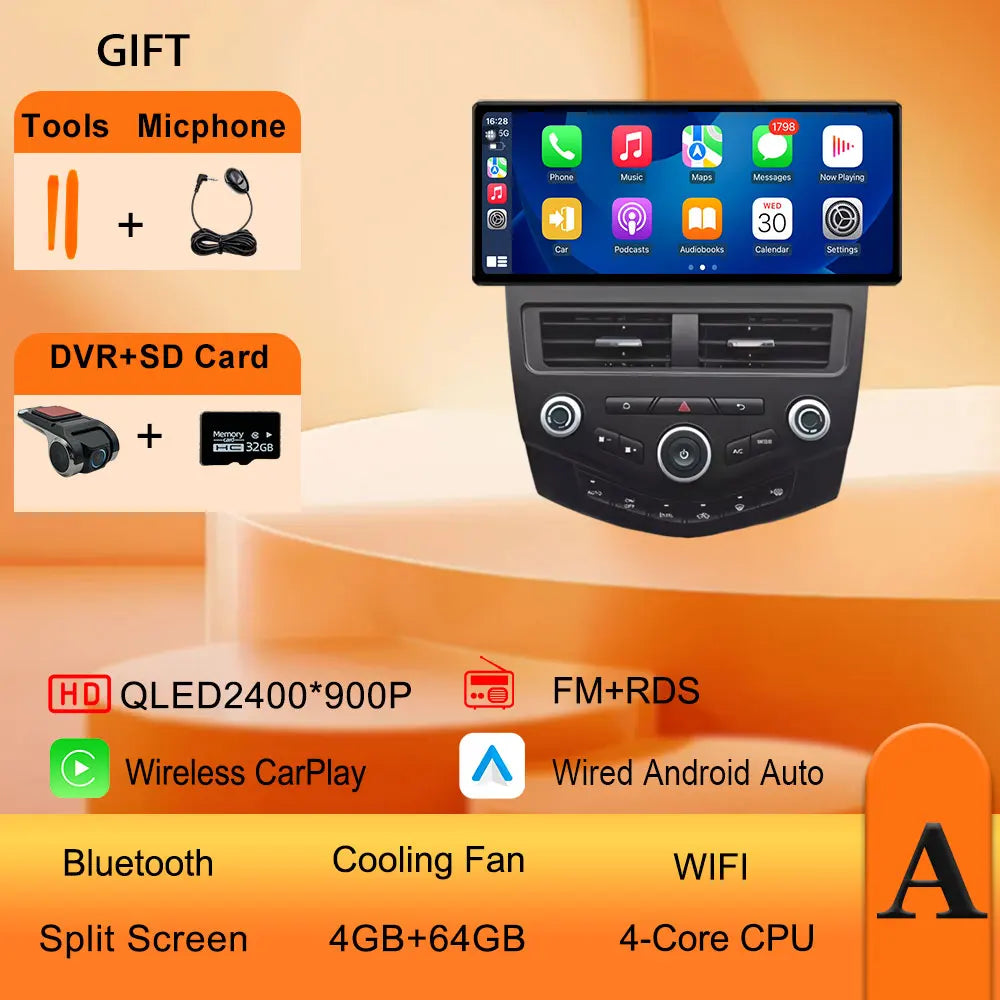 12.3 Inch Ultra-Thin Screen CarPlay Android Car Radio for Honda Accord 7 2004-2007 | lifestyle view