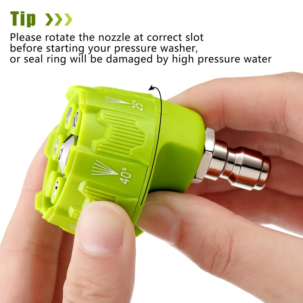 6-in-1 Pressure Washer Nozzle 1/4 Inch Quick Connect 14 Inch additional angle