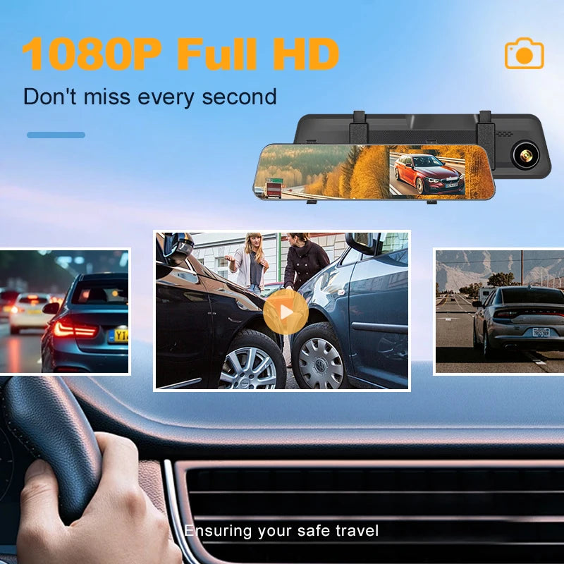 5.5" Rearview Mirror Dash Cam | 1080P HD, Front & Rear Dual Recording