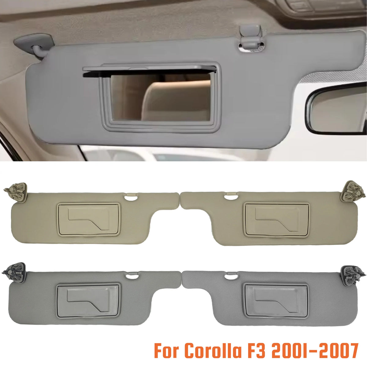 Car Sun Visor Replacement For Corolla 2001 2002 2003 2004 2005 2006 2007 Inside Left Driver Sun Shade Board Right Front Sunvisor