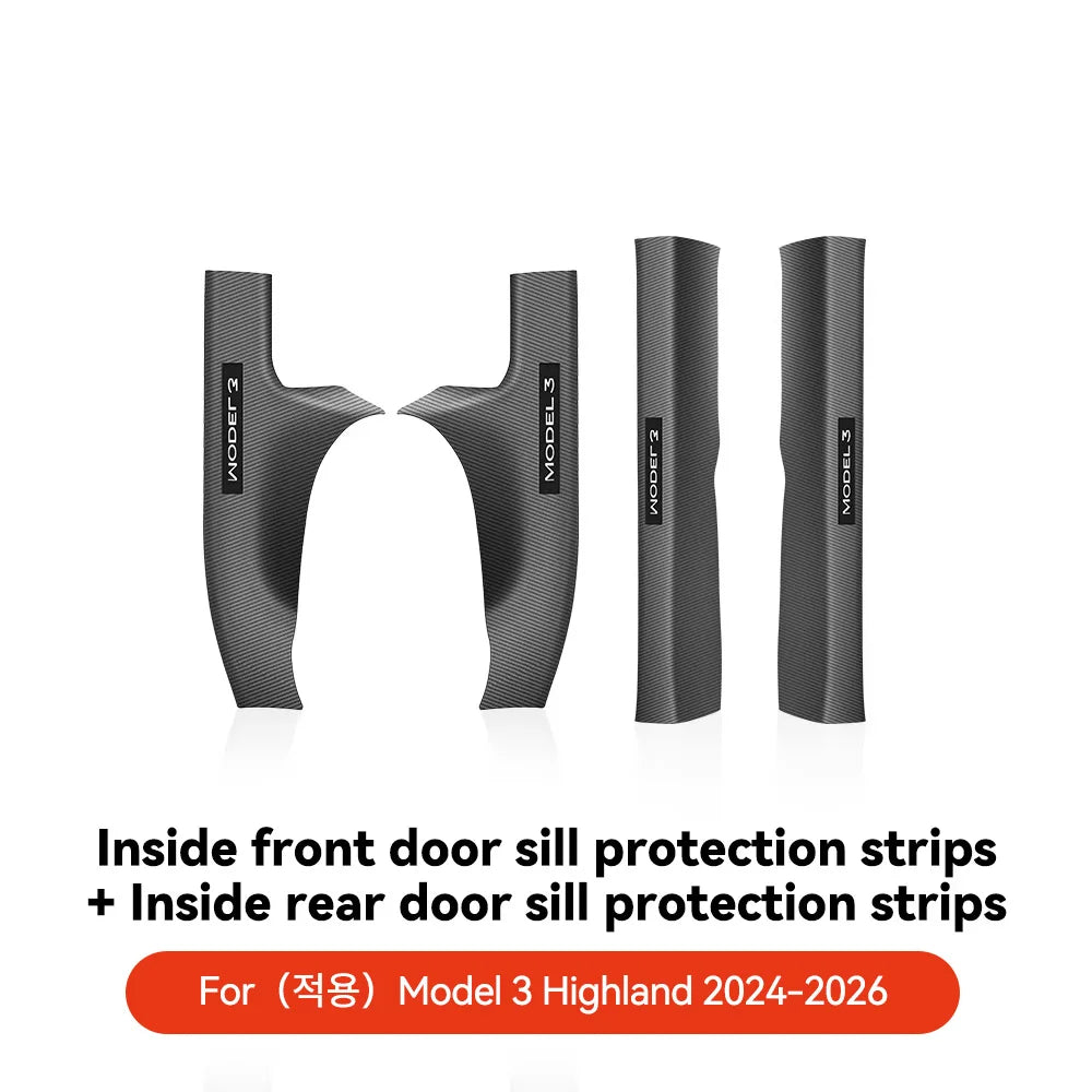 YZ for Tesla Model 3/Y Highland Juniper 2021-2025 Rear Door Sill Protection Strip additional angle