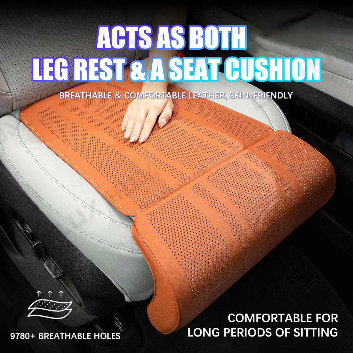 Car Seat Leg Extender Cushion with LED Rest detail view